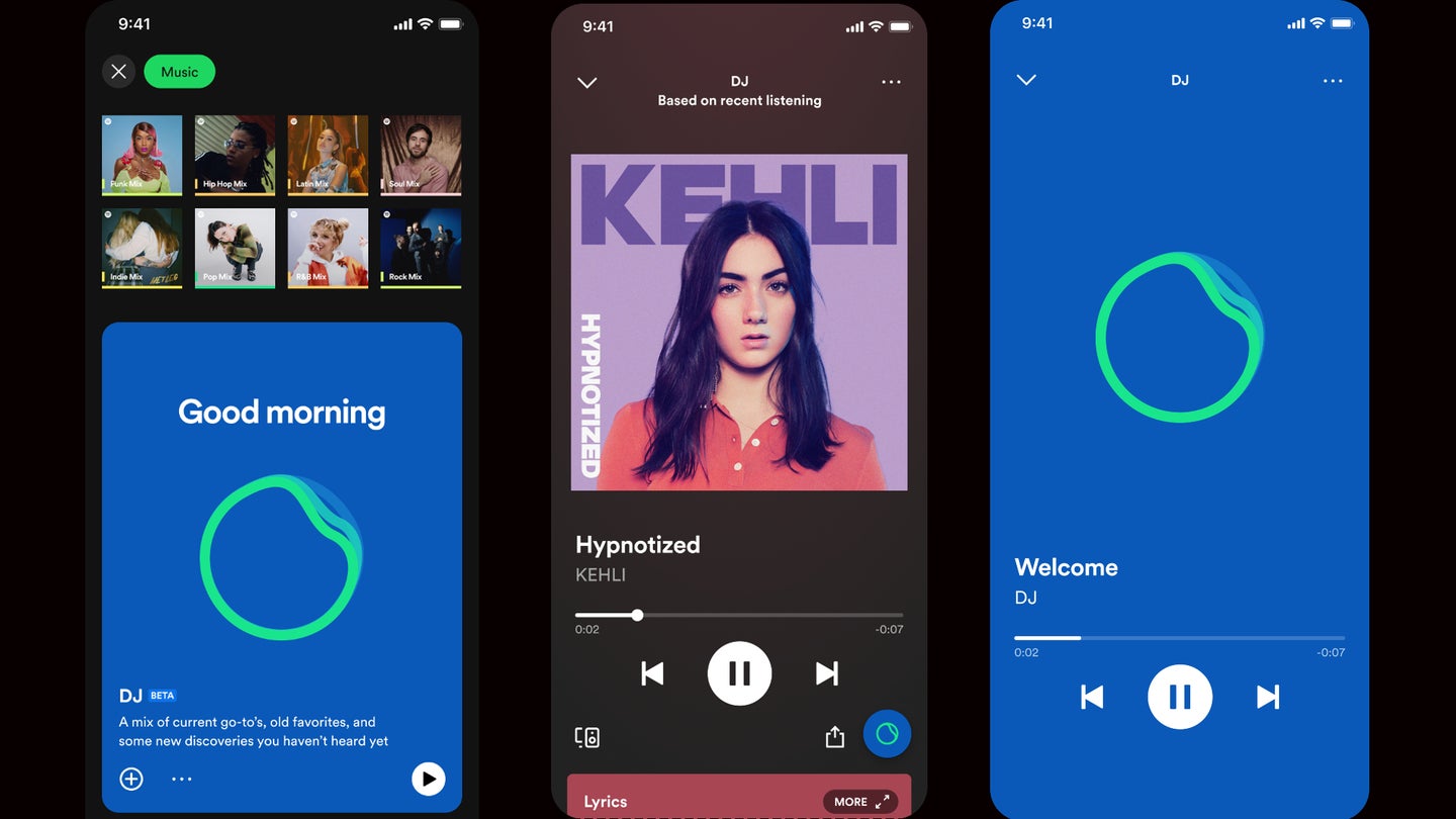 spotify's ai dj feature in their app