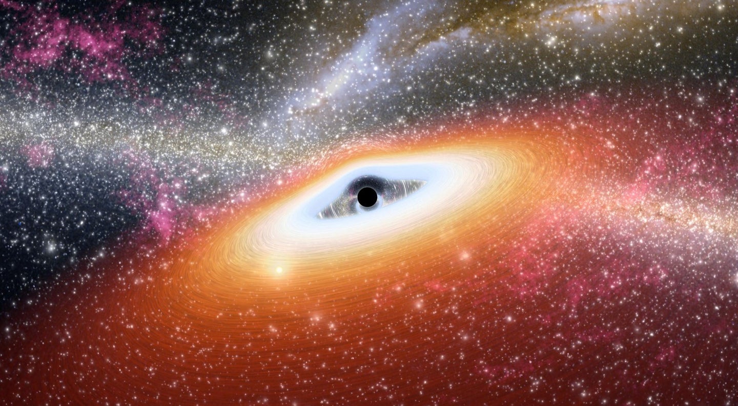 An artist's conception of a supermassive black hole.