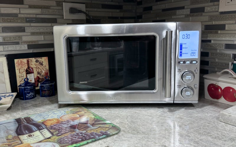 Breville Smooth Wave Microwave on a countertop.