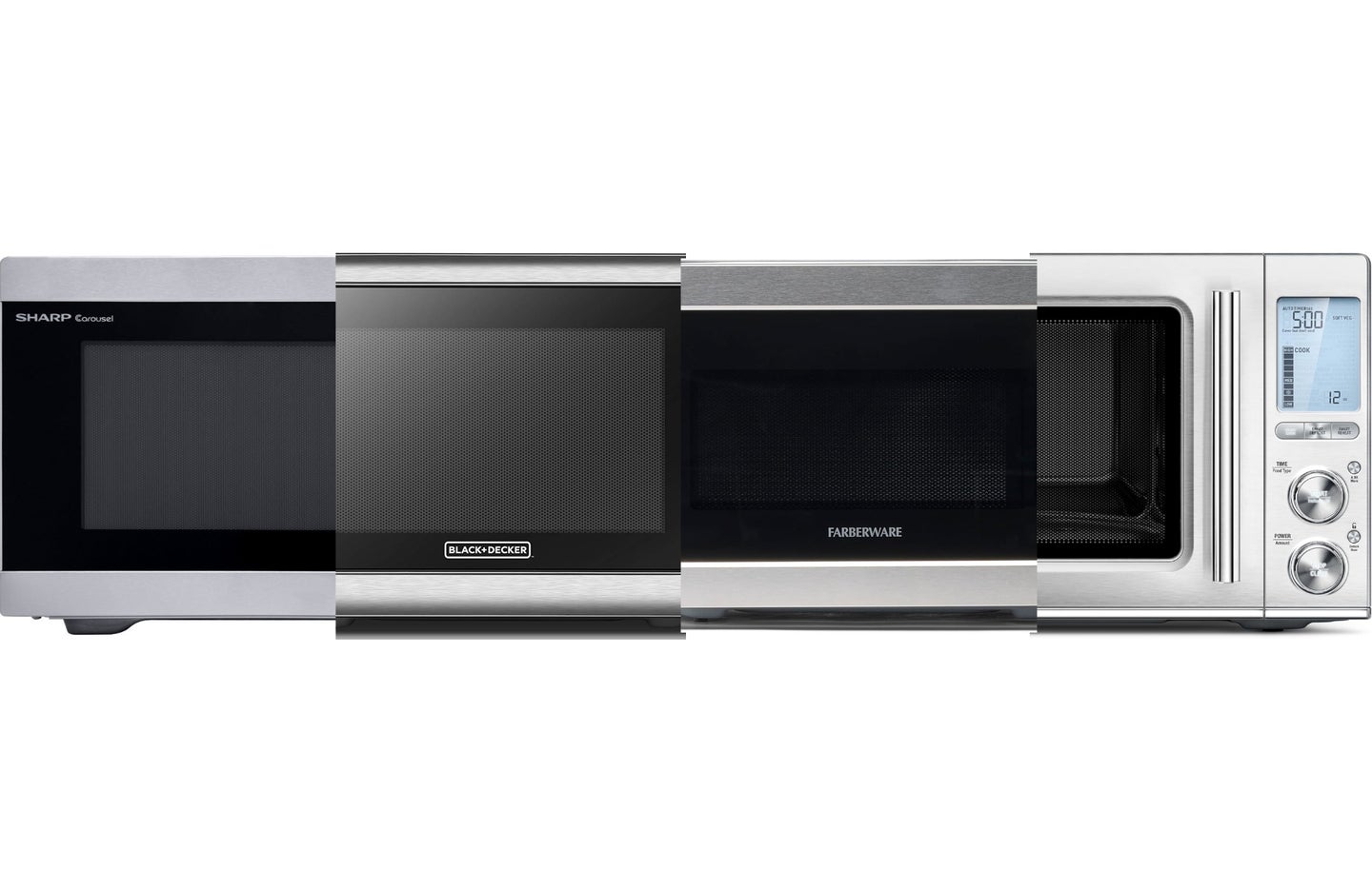 The best countertop microwaves on a plain white background.