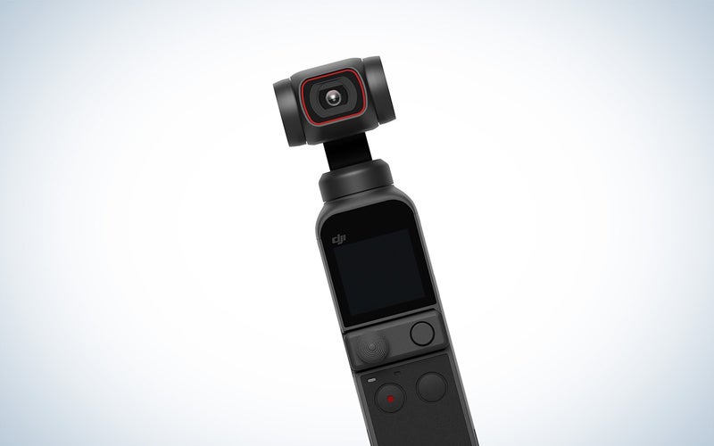 DJI Pocket 2 camera on a plain background