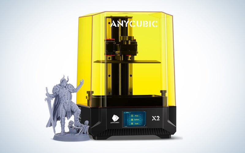 Anycubic resin 3D printer with a little D&D guy that looks awesome