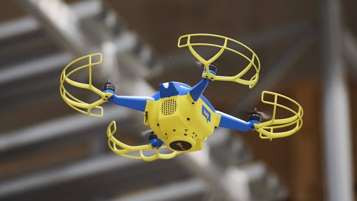 Ikea blue and yellow drone