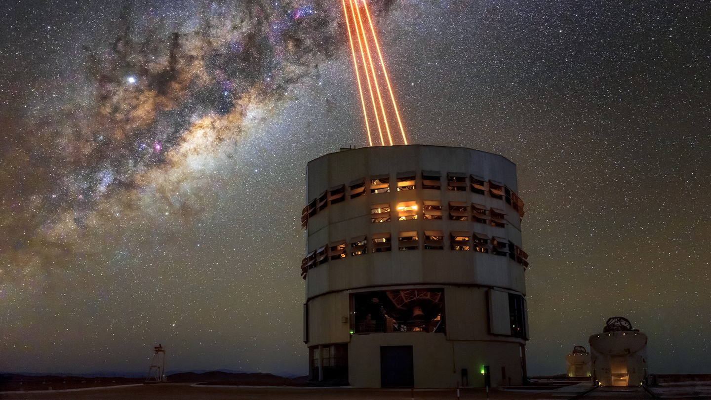 A telescope from the European Southern Observatory's Very Large Telescope observe the universe.