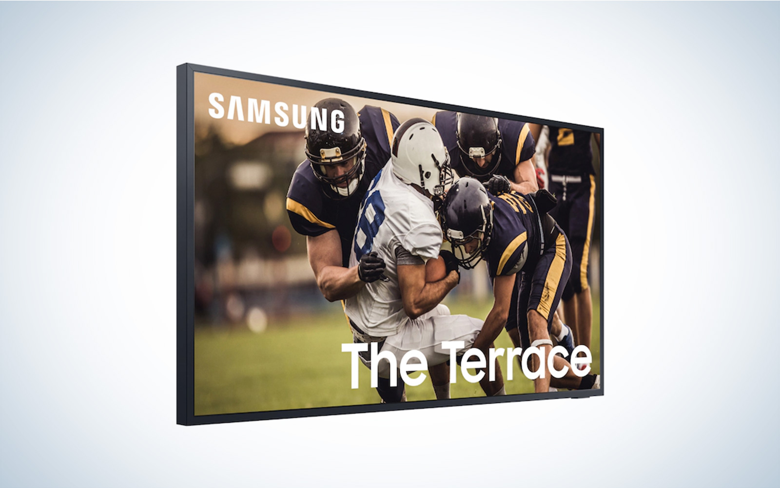 Samsung the Terrace TV with football shown on it