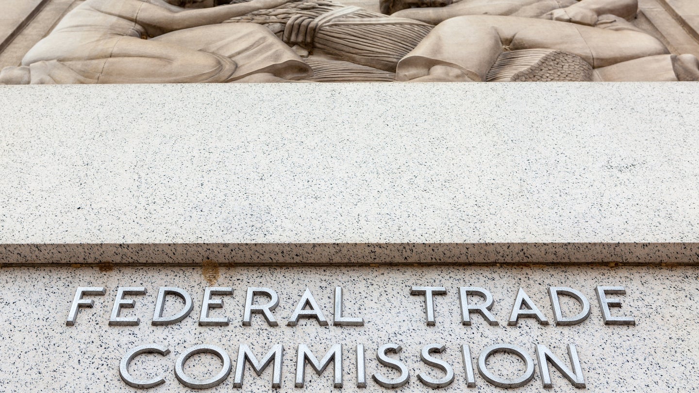 Close-up of Federal Trade Commission building exterior