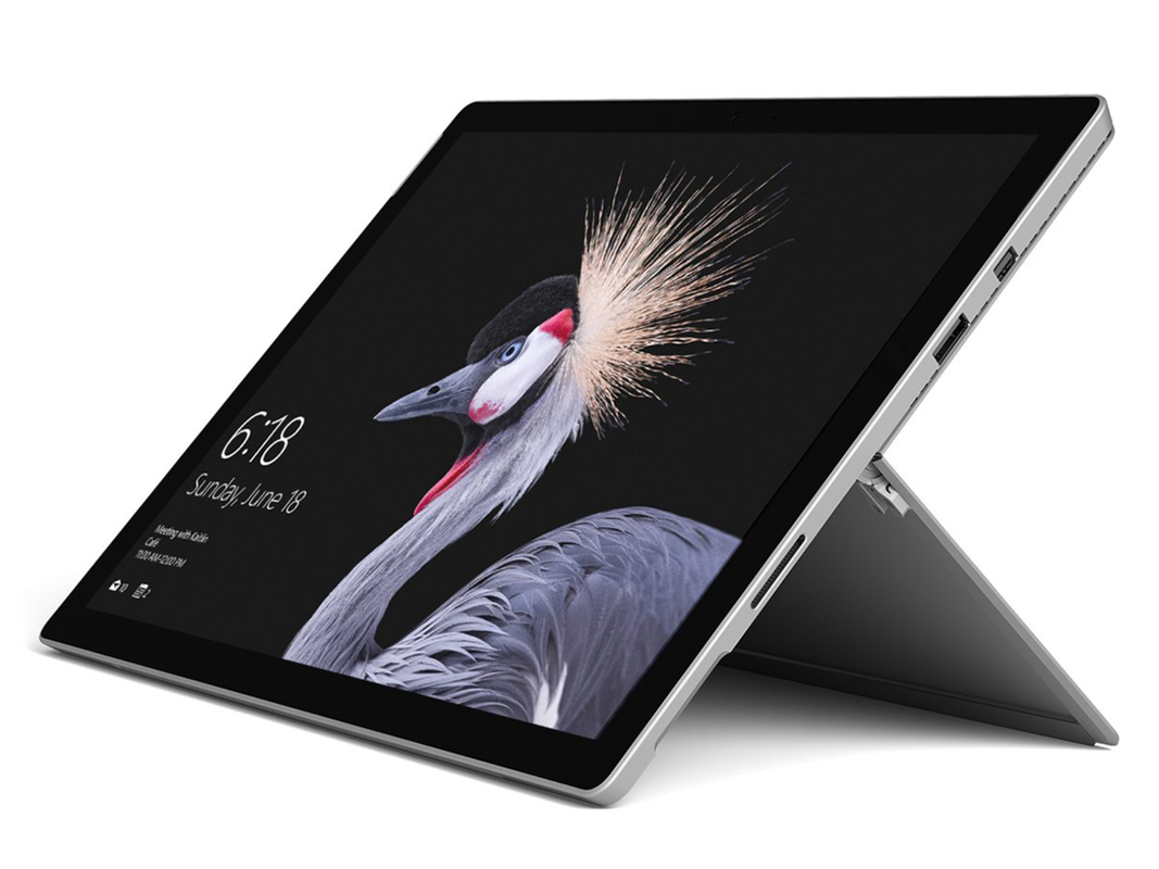 A Microsoft Surface tablet on a white background