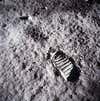 Buzz Aldrin Apollo 11 bootprint on the moon