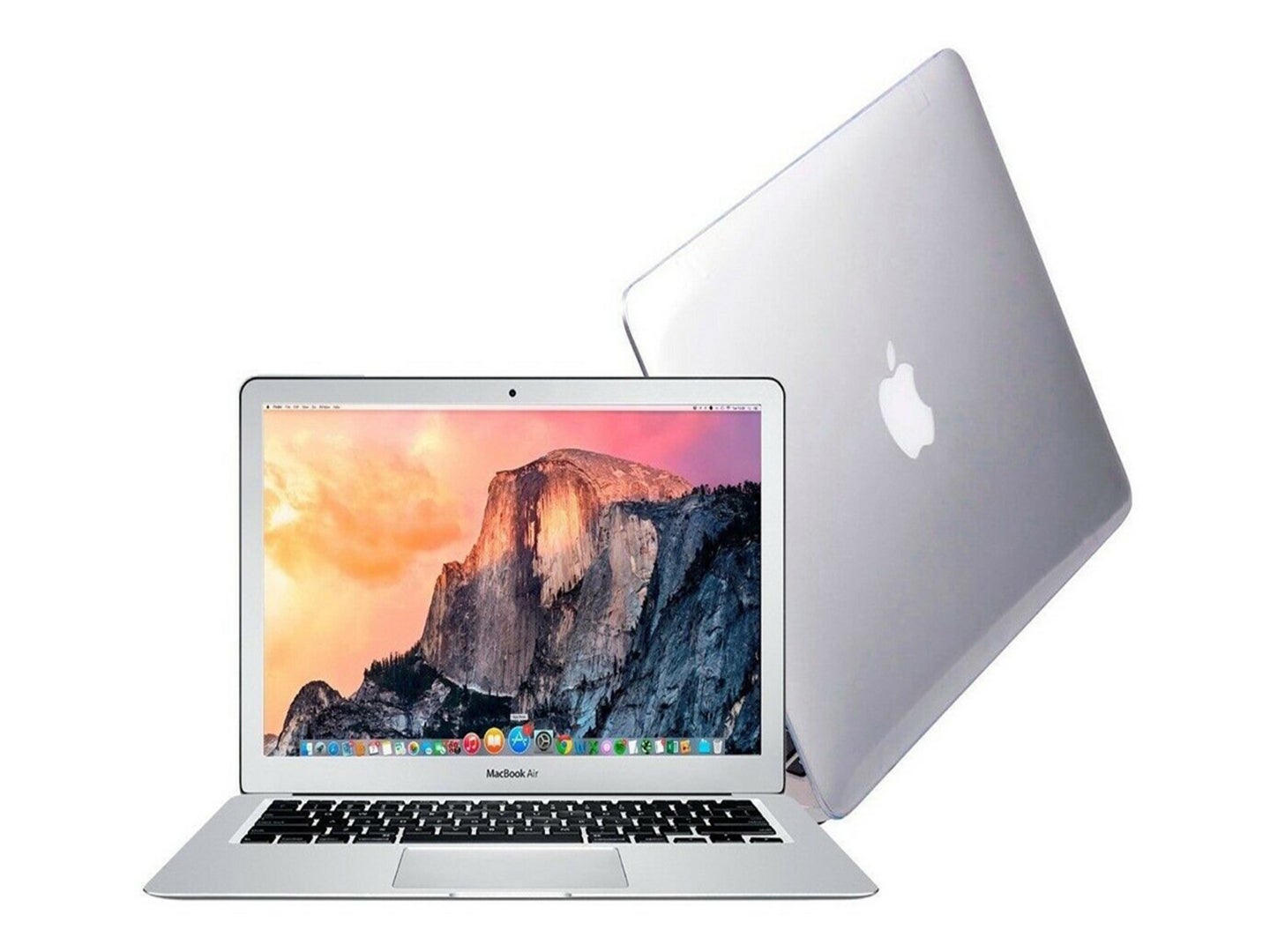 A silver 2017 MacBook Air on a white background