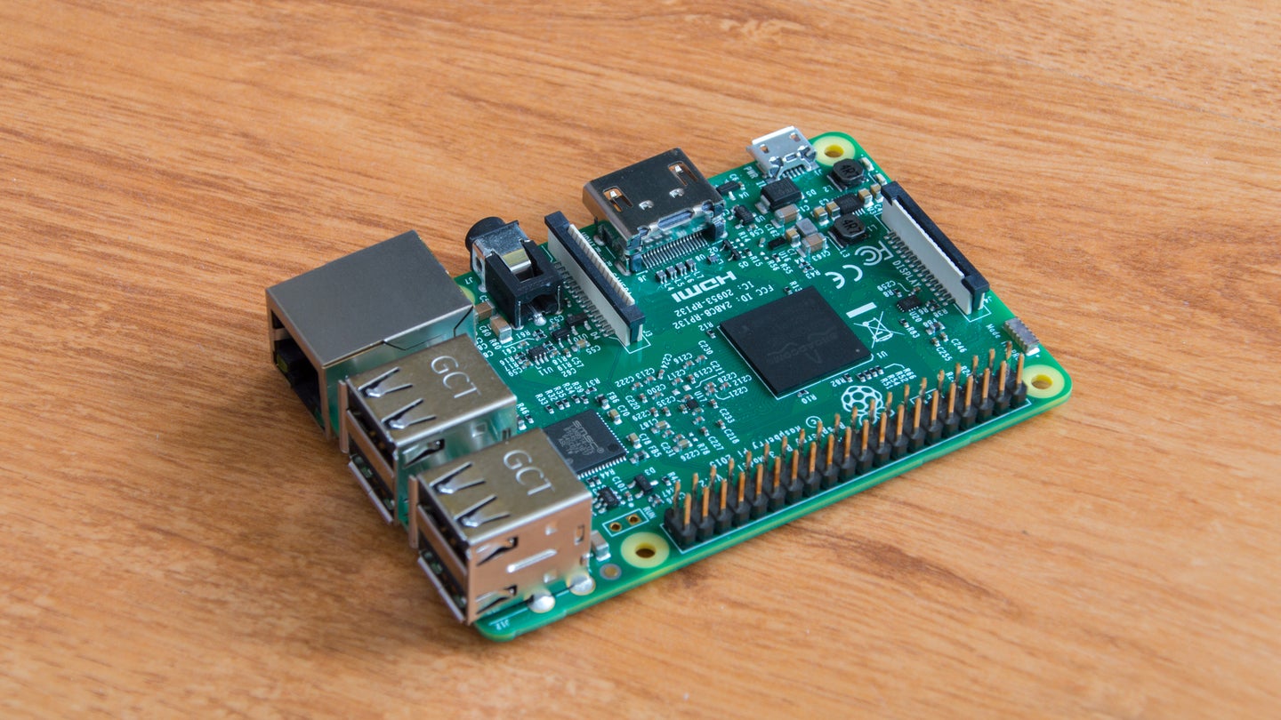 Raspberry Pi computer board on table