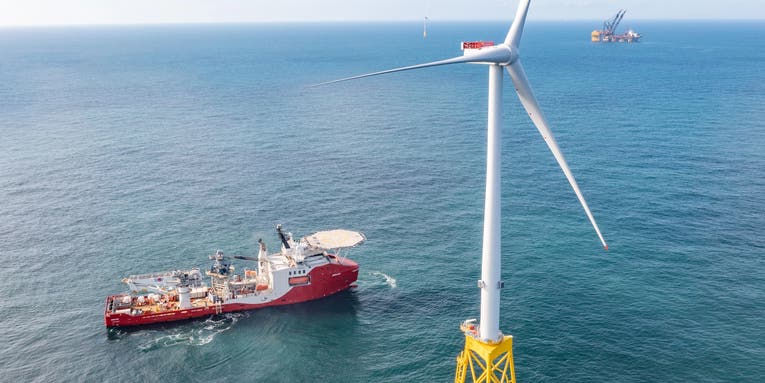 At 441,000 pounds and 192 feet underwater, this is the world’s deepest wind turbine