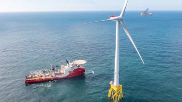 At 441,000 pounds and 192 feet underwater, this is the world’s deepest wind turbine