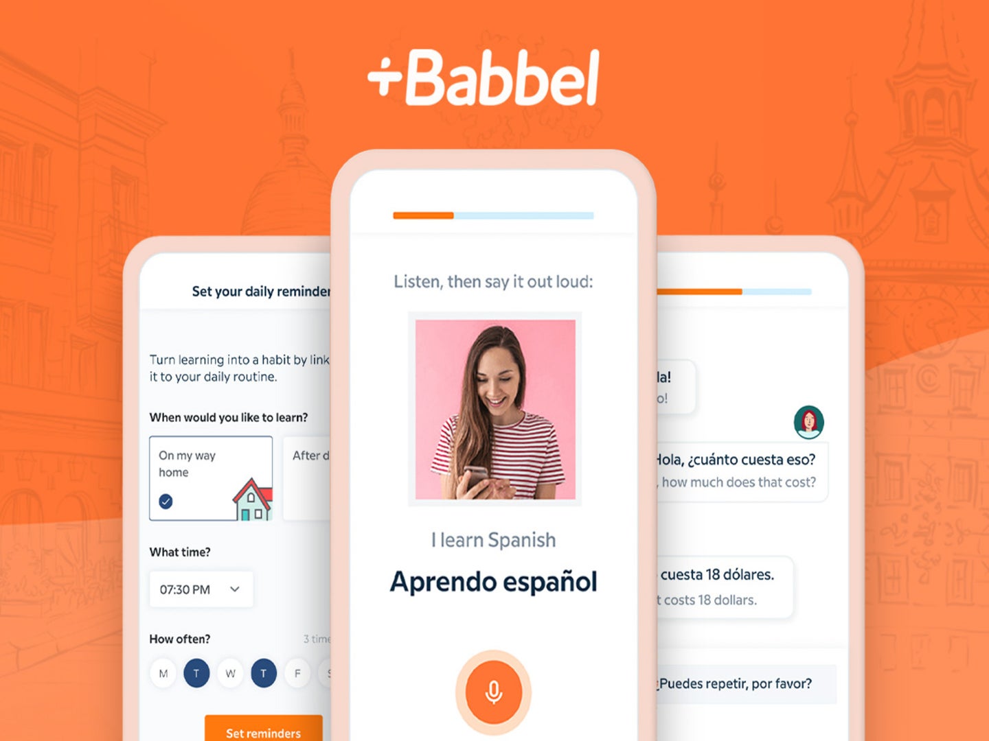 A screenshot of the Babbel app