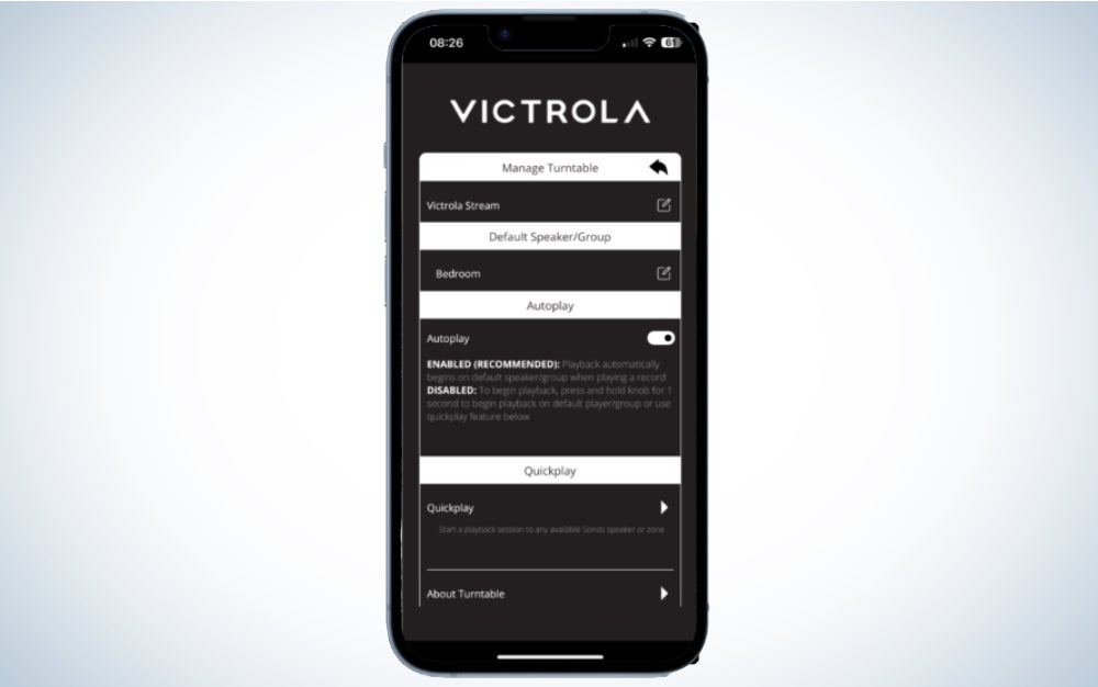 Victrola's mobile app allows you to play your vinyl on a Sonos speaker