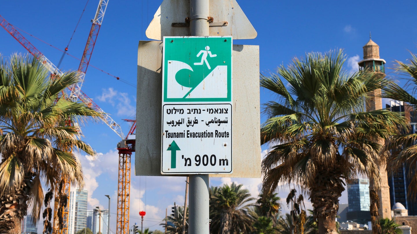 tsunami warning sign in Israel