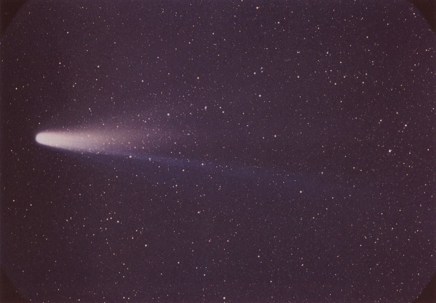 A color photo of Halley Comet, taken in 1986 when the object passed close to Earth.