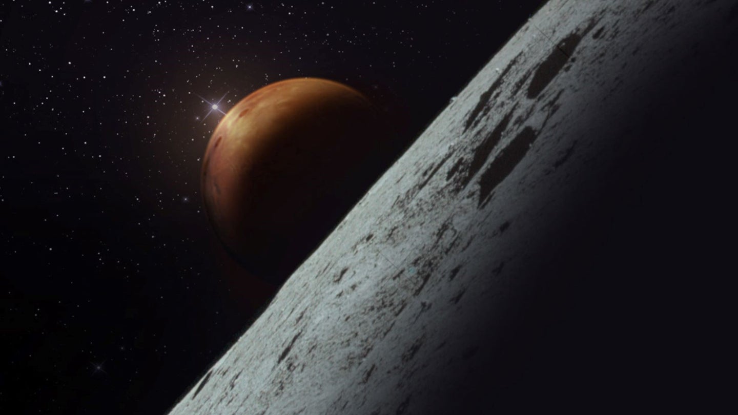 A NASA illustration linking the moon and Mars.