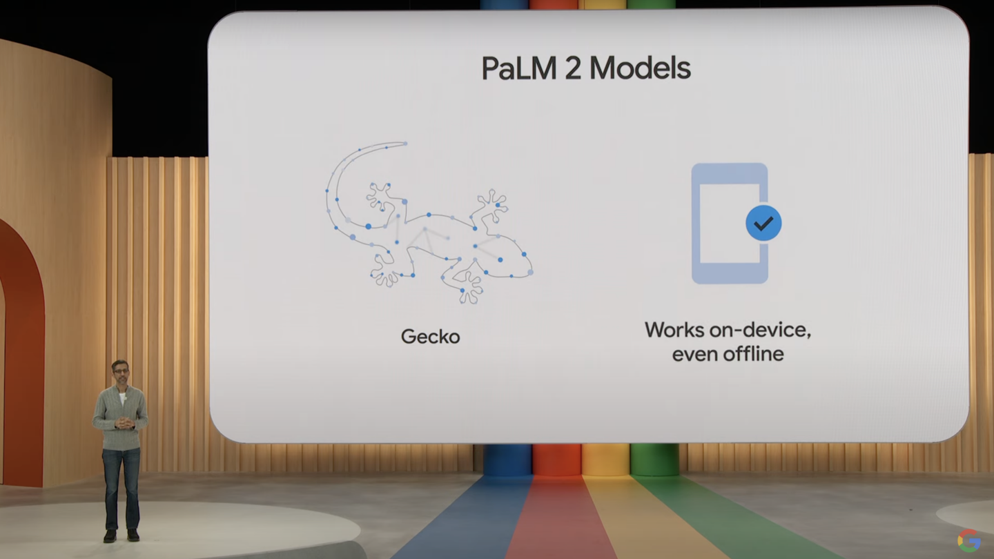 Google I/O presentation about their updated language model named Gecko.