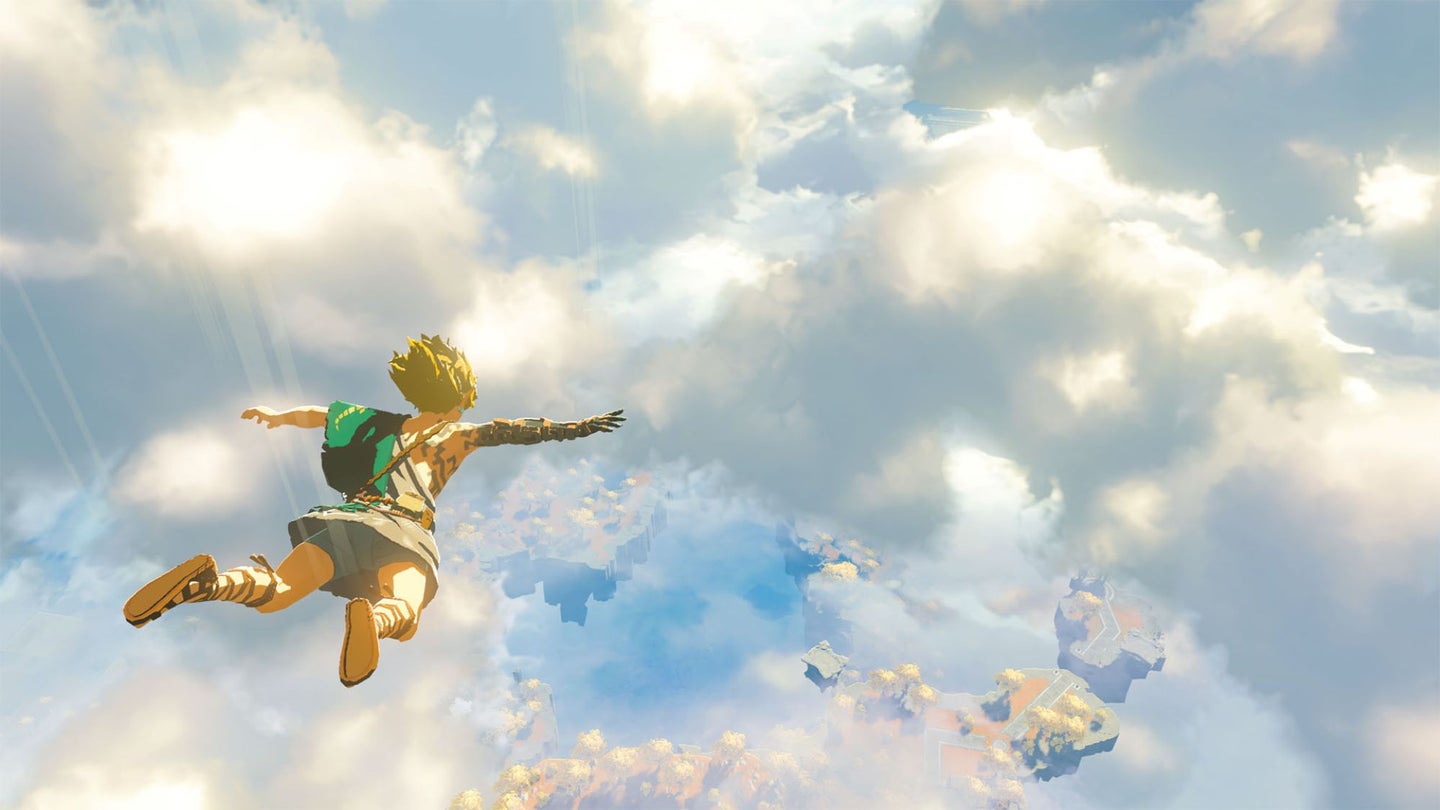 Link falls based on a version of physics in Tears of the Kingdom.