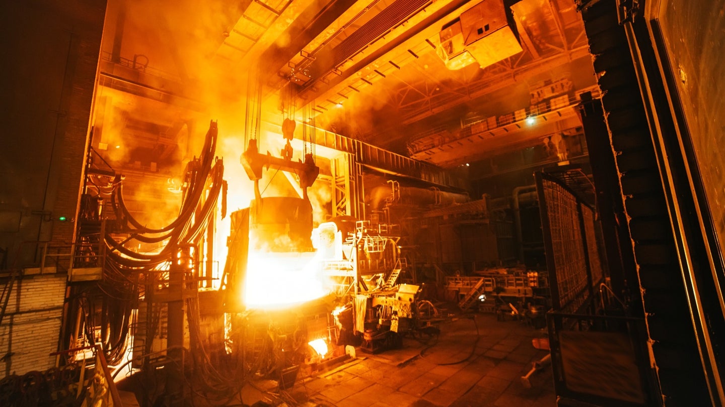 Steel production electric furnace