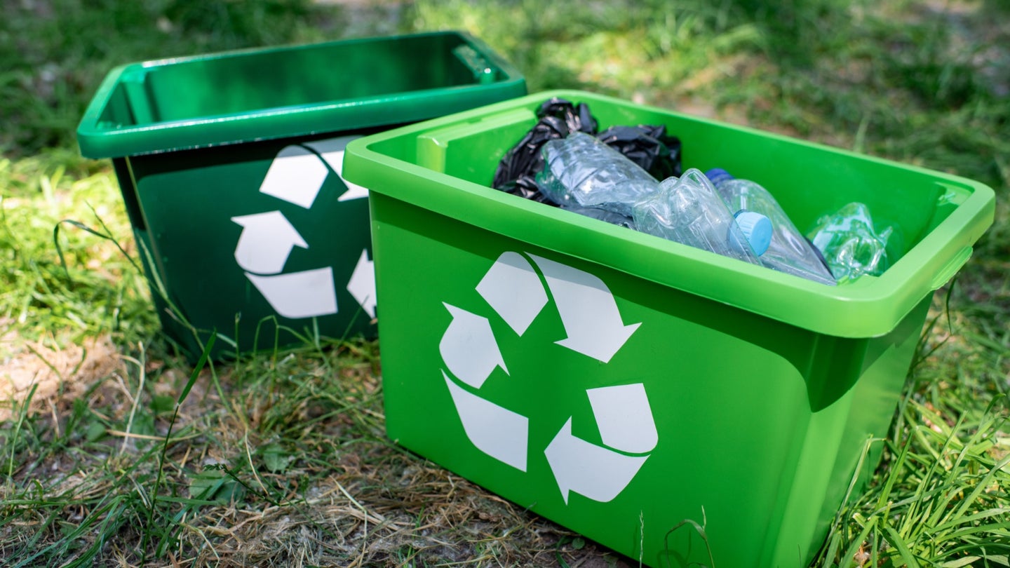 Recycling bins with symbol
