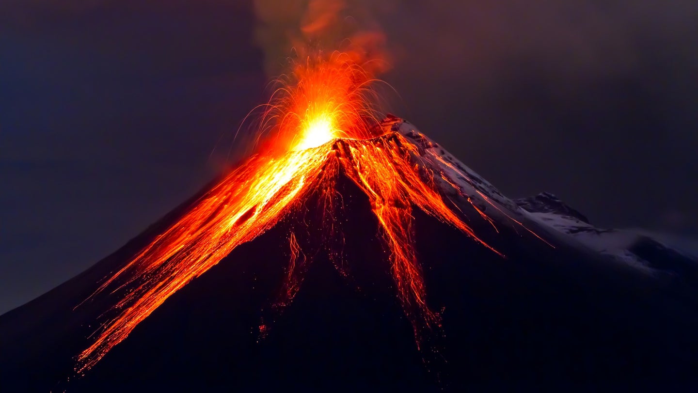 The Tungurahua volcano eruption.