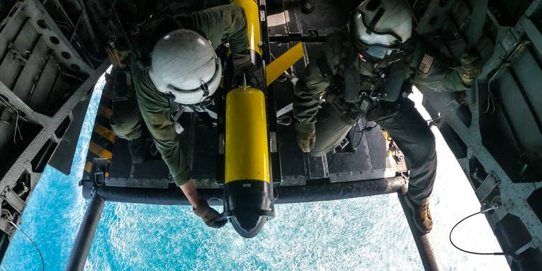 Watch the US Navy launch an ocean glider from a helicopter