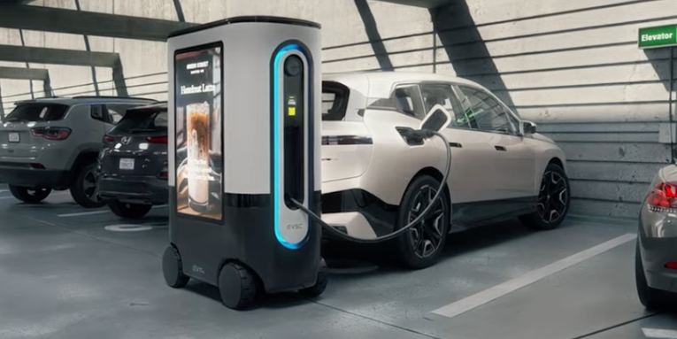 The Dallas airport is testing out EV charging bots that roll around like suitcases