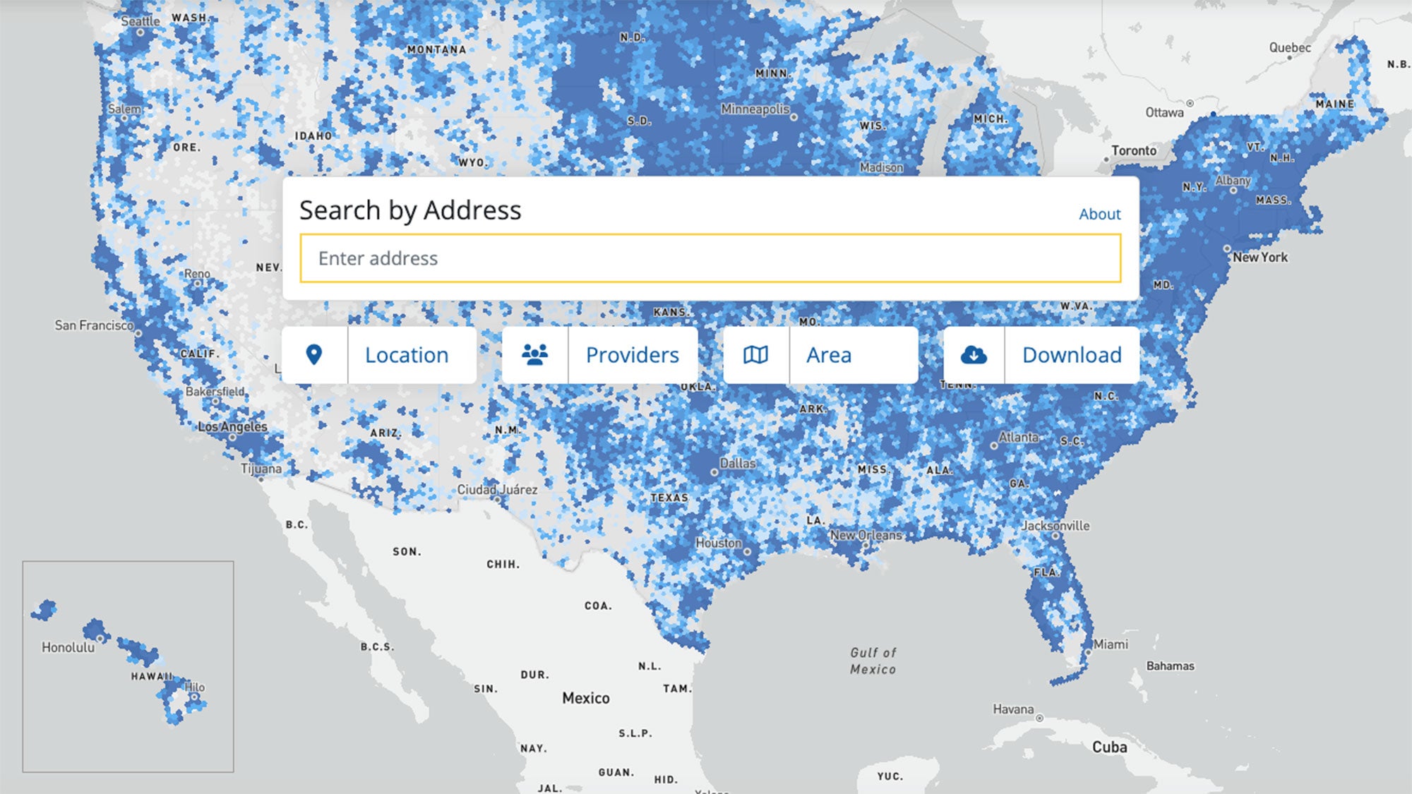 Explore el último mapa de Internet de banda ancha de la FCC
