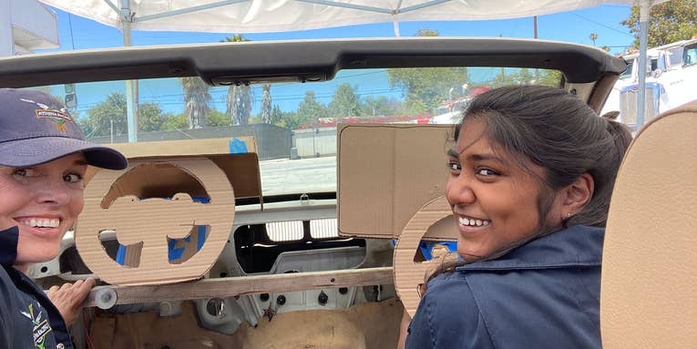 This STEM club for girls turned a real BMW into a sweet racing simulator