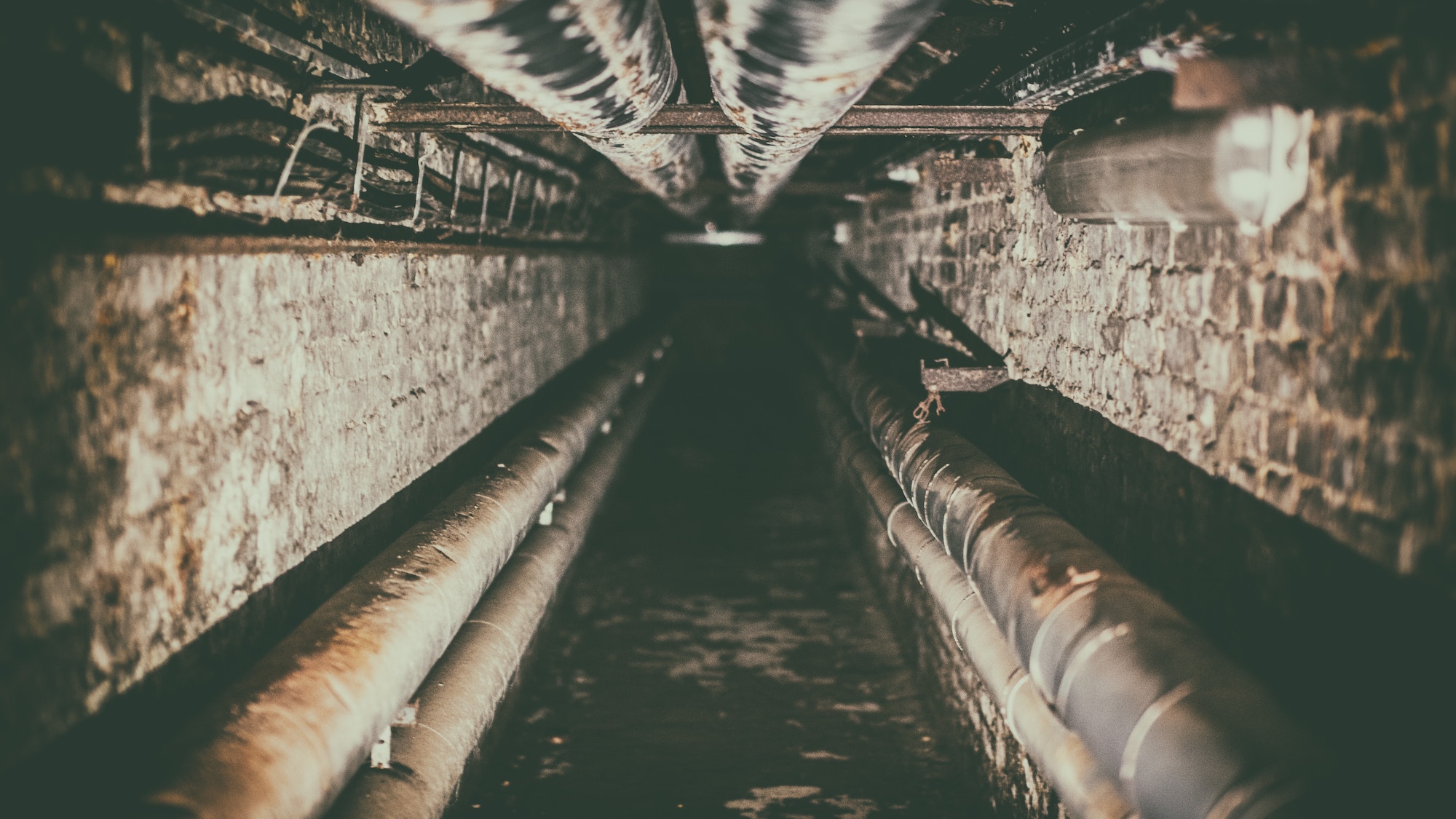 a tunnel in a sewer system