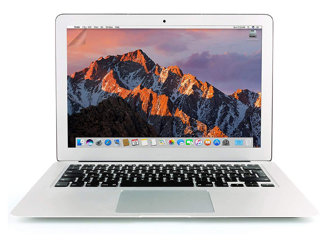 A silver 2015 MacBook Air on a white background