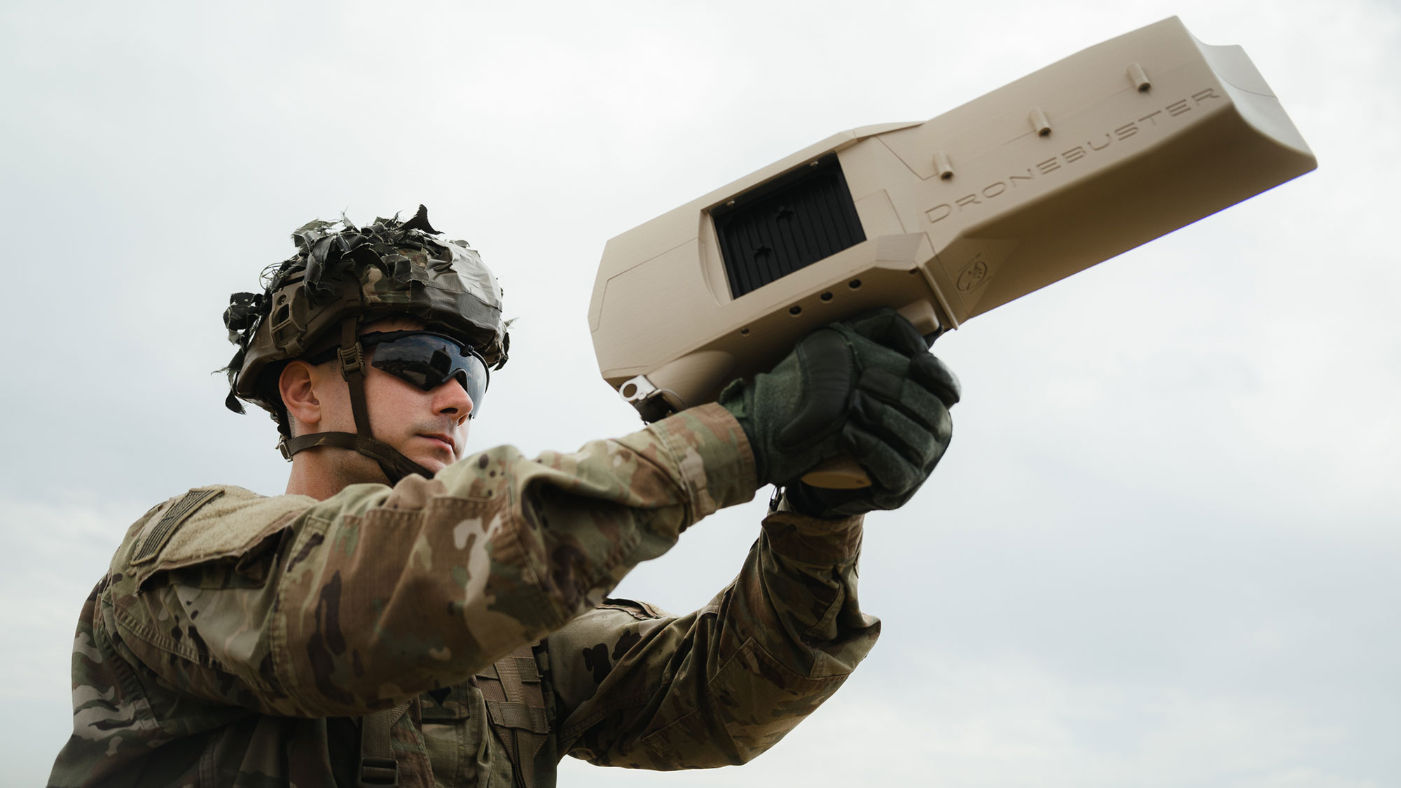 This US Army paratrooper is using a Dronebuster 3B in an April exercise in Croatia.