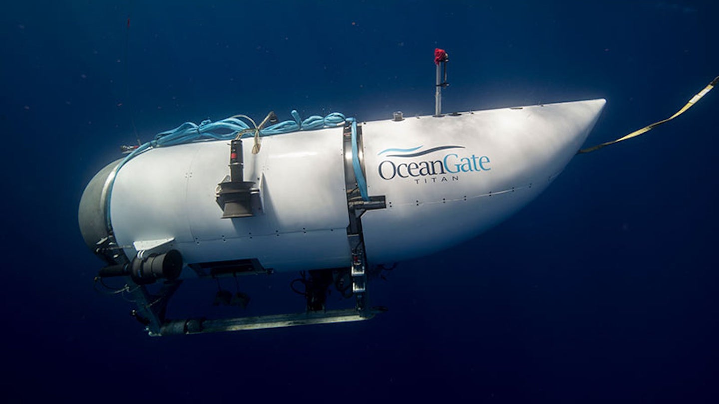 OceanGate Titan submersible side view in water