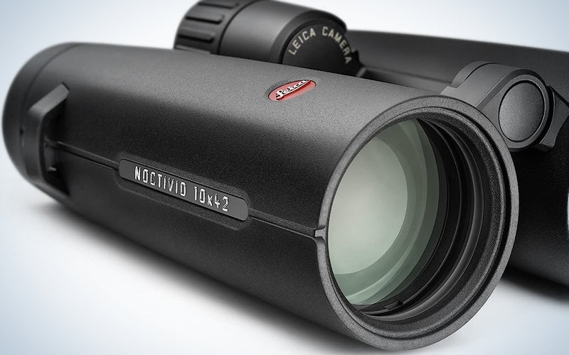 Black Leica Noctivid best premium binoculars for hiking on a blank background
