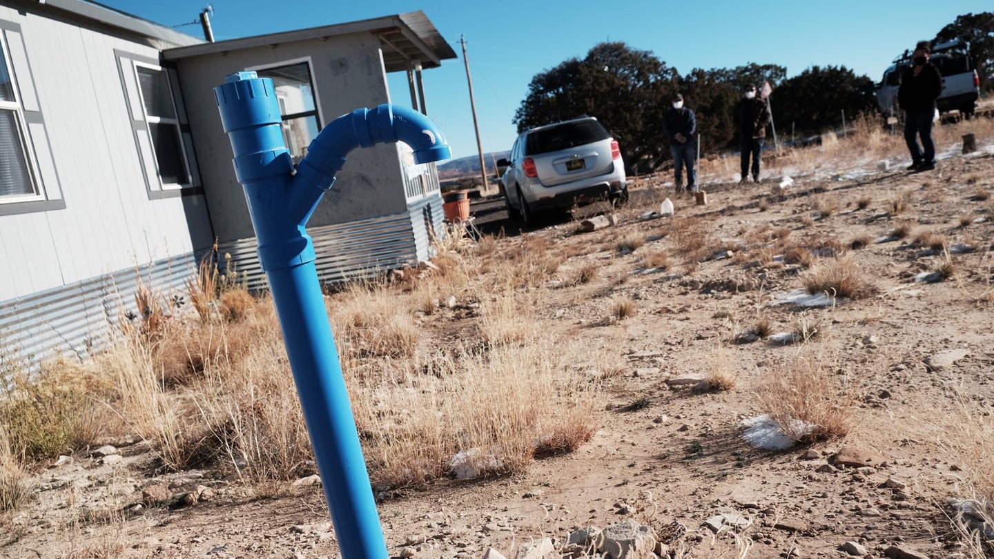 A water pump outside a home on the Navajo Nation in Thoreau, N.M.
