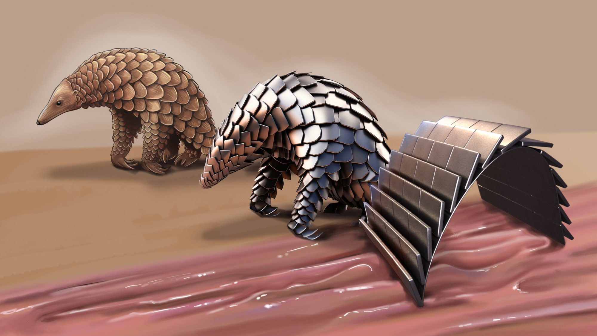 This pangolin-inspired robot can curl up into a healing ball