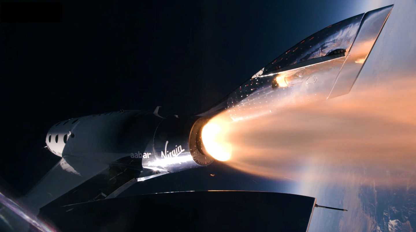 Virgin Galactic’s SpaceShipTwo in suborbital space.
