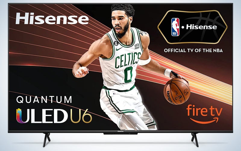 Hisense U6 ULED TV with a basketball player on the screen