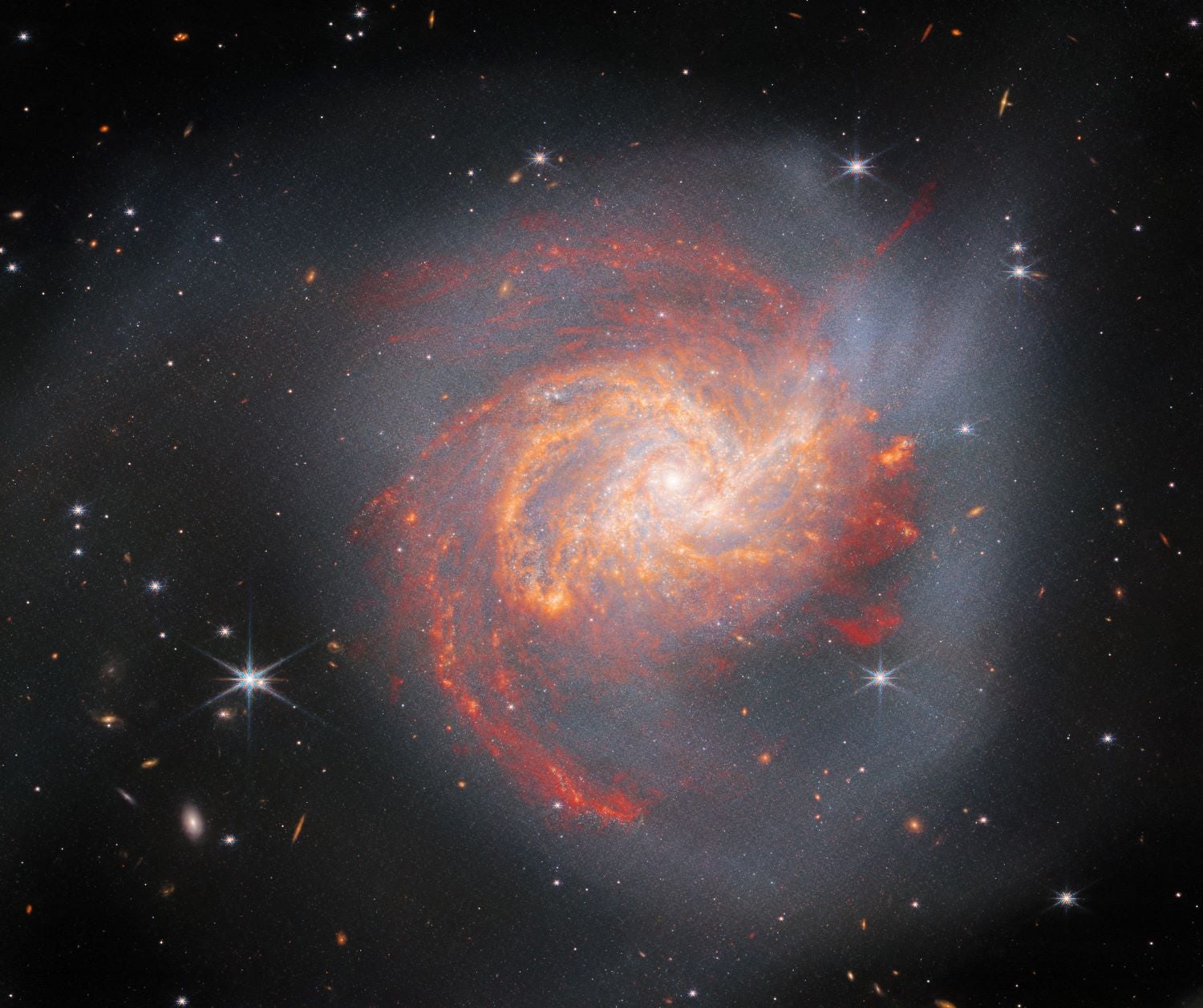 A misshapen spiral galaxy.