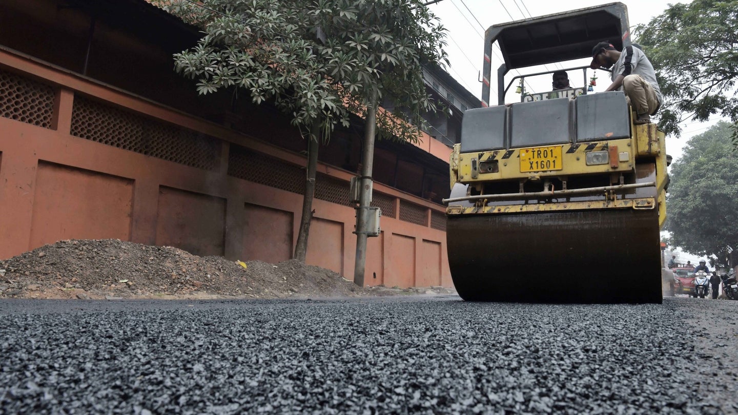 first road constructed with plastic waste in Agartala
