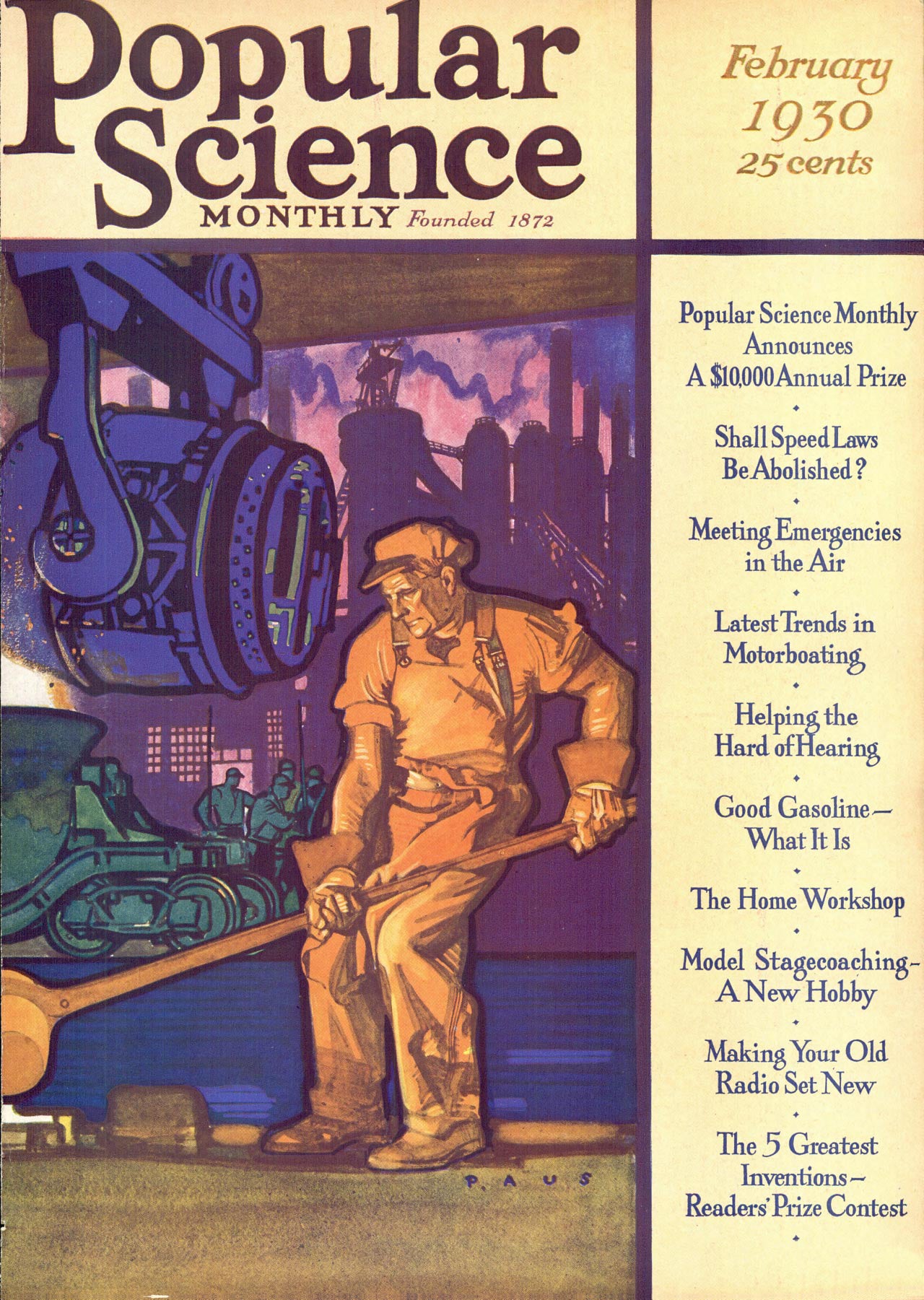 February 1930 cover of Popular Science magazine 