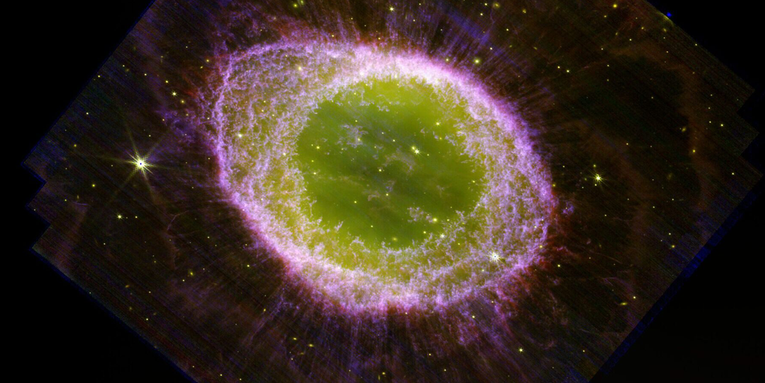 The Ring Nebula is a glowing gas-filled donut in the latest JWST snap