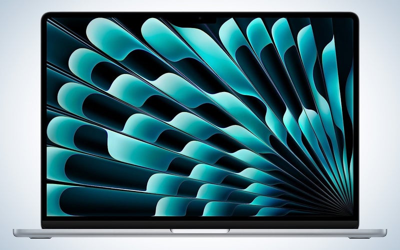 MacBook Air 15-inch with a colorful pattern on the screen