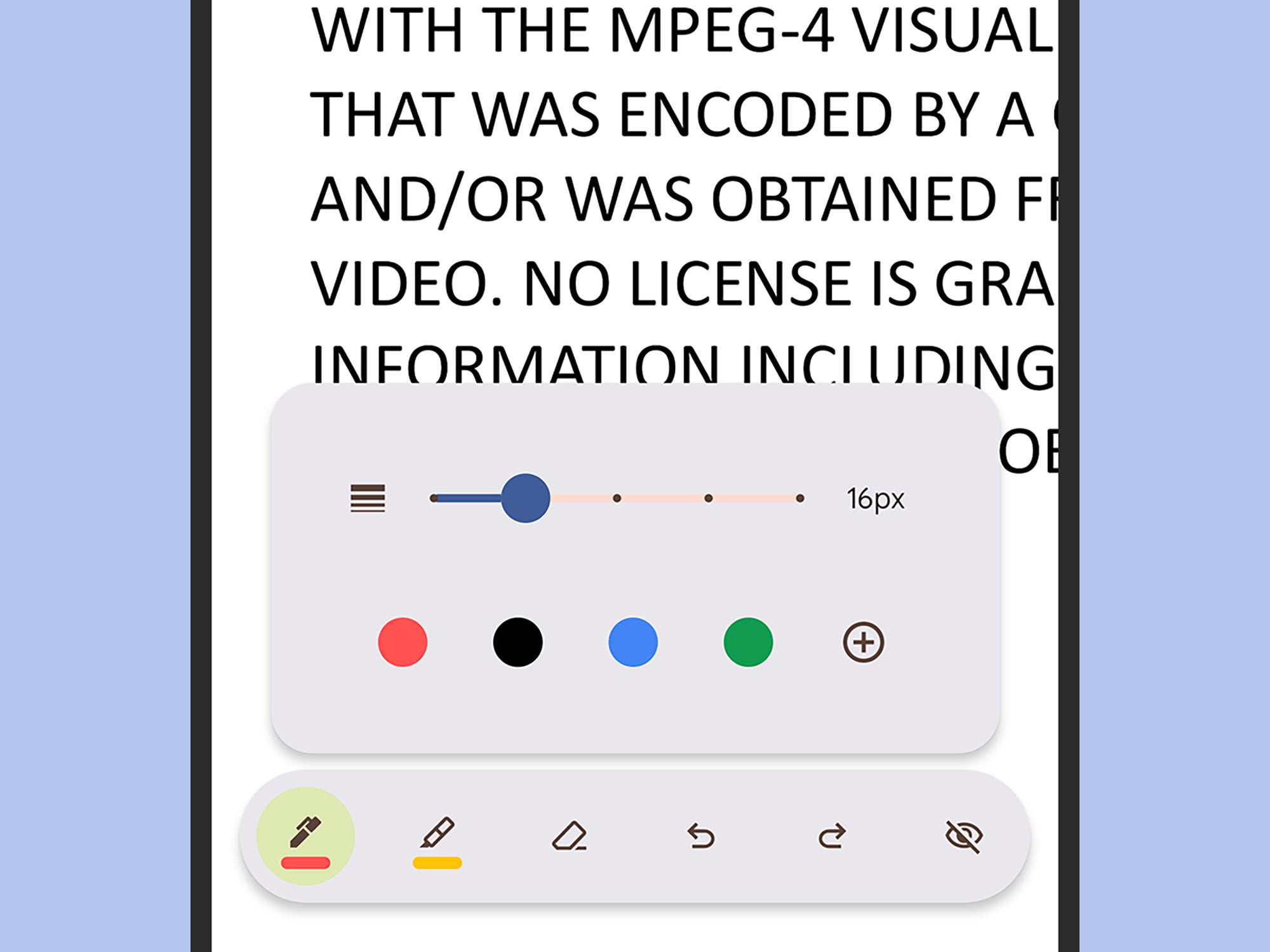 A person signing a PDF document on an Android device