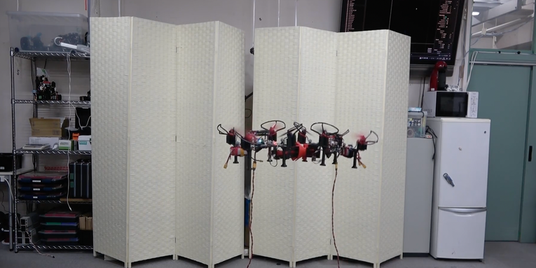 These nifty drones can lock together in mid-air to form a bigger, stronger robot