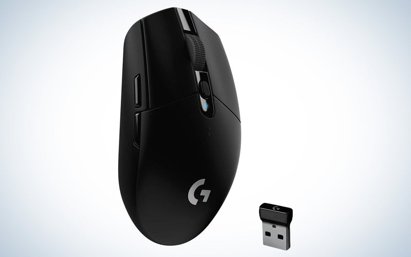Logitech g305 cheap gaming mouse on a plain background
