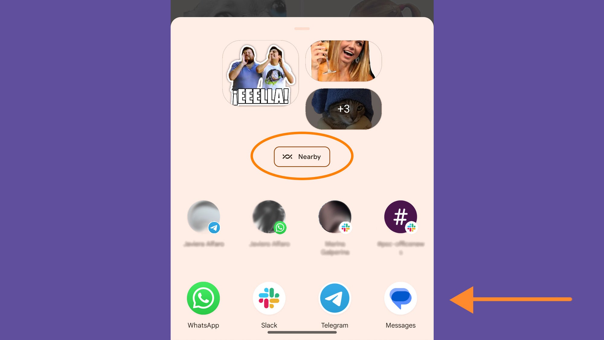 Android menu showing how to share WhatsApp stickers