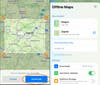 Apple Maps offline maps' download menu