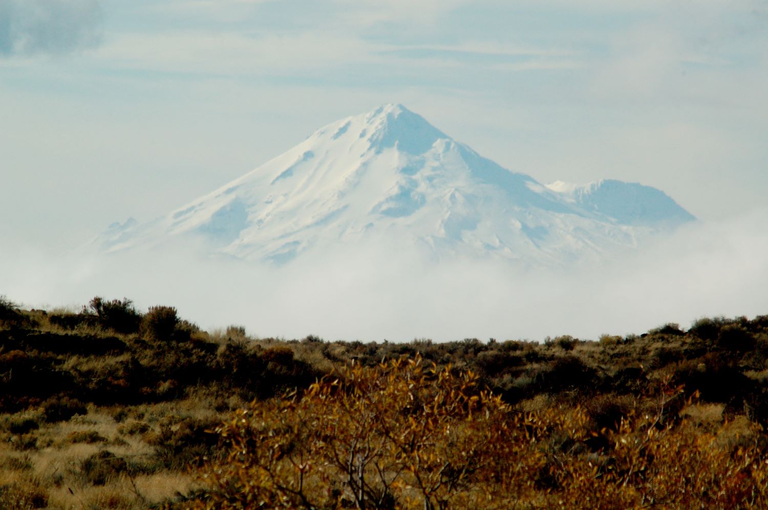 Mount Shasta from Lava Beds National Monument in California